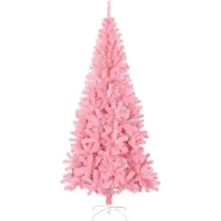 Prolenta Maison Exclusive - Kunstkerstboom met standaard, roze, 210 cm, PVC