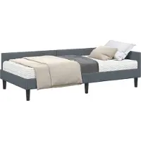 Syfax Hoekbedframe met Matras 2 st Donkergrijs 100 x 200 cm Fluweel