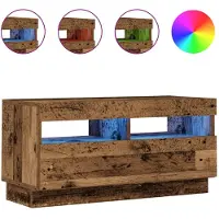 vidaXL Tv-meubel met LED 80x35x40 cm bewerkt hout oud hout
