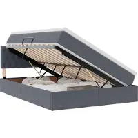 vidaXL LED opbergbed met matras Donkergrijs 140 x 190 cm Fluweel