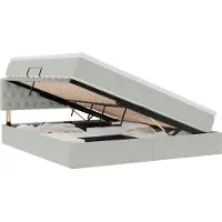 vidaXL Opbergbed met hoofdeinde Lichtgrijs 180 x 200 cm Fluweel