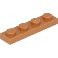 LEGO 1x4 Platte steen 3710 - 50 stuks, medium nougat kleur