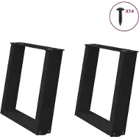 Syfax Salontafelpoten 2 st U-vormig 50x(42-43) cm staal zwart
