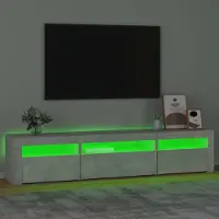 Syfax Tv-meubel met LED-verlichting 195x35x40 cm betongrijs