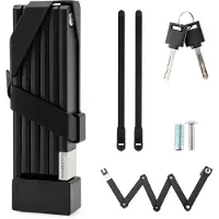 RockBros Fietsslot, vouwslot, 67 cm, antiediefstal, zwart