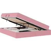 vidaXL Opbergbed met matras met matras Roze 160 x 200 cm Fluweel