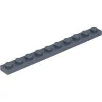 LEGO 1x10 Platen 4477 - 100 stuks, donkerblauwgrijs