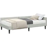 Syfax Hoekbedframe met Matras 2 st Lichtgrijs 80 x 200 cm Fluweel