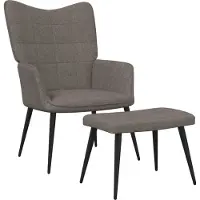 Sonstiges Relaxstoel met voetenbank stof taupe