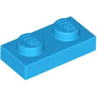 LEGO 50x 1x2 Platen 3023 - Platte elementen in donker azuurblauw - Donker azuur