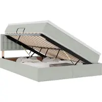 vidaXL LED opbergbed met matras Lichtgrijs 140 x 190 cm Fluweel
