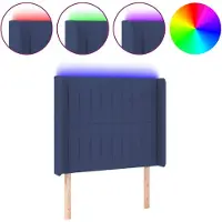 Syfax Hoofdbord LED 103x16x118/128 cm stof blauw