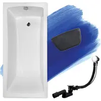 Besco OPTIMA ligbad 140 x 70 cm wit met hoofdsteun