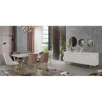 AEA Exklusive Esszimmer Möbel Designer Edelstahl Garnitur Esstisch Stühle