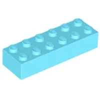 LEGO 2x6 steen 2456 - 100 stuks, medium azuurblauw