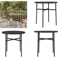 vidaXL Bijzettafel Zwart 45 cm Polyrotan - Bijzettafel - Bijzettafels - Tuintafel - Terrastafel