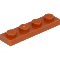 LEGO 1x4 Platte steen 3710 - 50 stuks, donker oranje