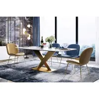 AEA Esstisch + 4x Stühle Stuhl Esszimmer Set Essgruppe Modern Tisch Tische