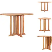 vidaXL Vlinder-vormige tuintafel, inklapbaar, 120x70x75cm, massief teakhout - Tuintafels