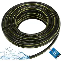 KOTARBAU Tuinslang, PVC, 20 m, Zwart Geel, 5/8 Inch, Versterkte Tuinslang, Waterslang Voor Tuin, Flexibel Duurzaam, 4-Lagen, Bewateringsslang, Tuinbewateringsslang