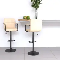 Prolenta Maison Exclusive - 2 barkrukken, crème kleurig, fluweel
