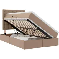 vidaXL Opbergbed met hoofdeinde Cappuccino 120 x 200 cm Kunstleer