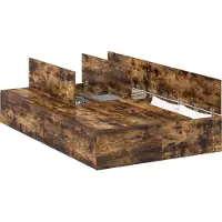 vidaXL Opbergbedframe met opslag Rook Eiken 120 x 200 cm Bewerkt hout