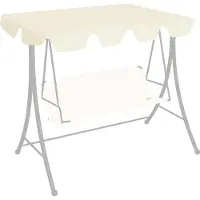 Prolenta Maison Exclusive - Vervangend dak voor Hollywoodschommel, crème, 150/130x105/70 cm