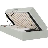 vidaXL Opbergbed met matras met matras Lichtgrijs 90 x 200 cm Fluweel