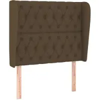vidaXL Hoofdbord met randen 93x23x118/128 cm stof donkerbruin