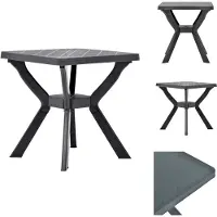 vidaXL Bistrotafel, antraciet, 70x70x72 cm, kunststof - Tuintafels