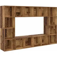 Syfax Tv-meubelset 4 pcs Bruin 37 x 37 x 142,5 cm Bewerkt hout