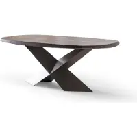 AEA Een elegante eettafel van hout in warme bruintinten, ideaal voor stijlvolle eetruimtes