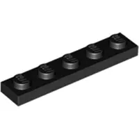 LEGO 1x5 Platte steen 78329 - 250 stuks, zwart
