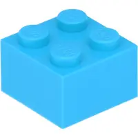 LEGO : 100 stuks steen 2x2 in medium blauw