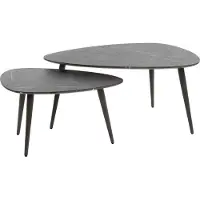 Zijlstra Set Van 2 Salontafels Mariola 80x44 Cm-zwartbruin - - Salontafel - Zwart - Melamine; Metaal