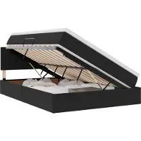 vidaXL LED opbergbed met matras Zwart 140 x 200 cm Fluweel