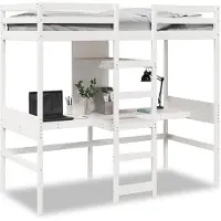 vidaXL Hoogslaper zonder matras, wit, 80x200 cm, massief grenenhout
