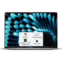 GEEKOM Laptop, ultradun, 1299 gram, metalen behuizing, 16" 2.5K, Intel Core Ultra 9-185H, 16GB LPDDR5x 7500MT/s, 1TB, USB4, Duits toetsenbord, Windows 11, 2026