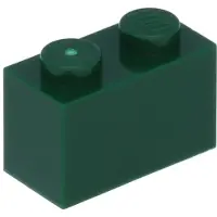 LEGO 50 stuks 3004 steenblokje 1x2, basisstenen, 50 donkergroen