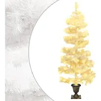 Prolenta Maison Exclusive - Kerstboom in spiraalvorm met verlichting en pot, wit, 120 cm