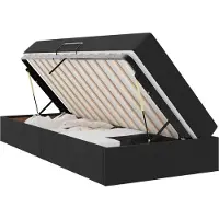 vidaXL Opbergbed met matras met matras Zwart 90 x 200 cm Fluweel