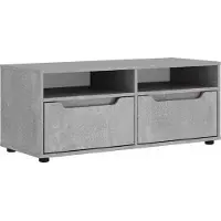 Syfax Tv-meubel VISNES 100x40x38 cm bewerkt hout betongrijs