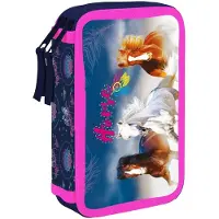 Oxybag Lederen tas met twee compartimenten, paardendesign
