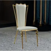 AEA Esszimmer Möbel Designer Weiß-Goldener Stuhl Polster Möbel Modern
