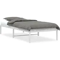 vidaXL Bedframe metaal wit 90x200 cm