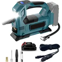 OEM Draadloze elektrische luchtpomp, 130 PSI, compatibel met twee soorten stroombronnen, inclusief 1 batterij