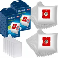 WORWO 24 stofzuigzakken + 6 filters voor Samsung Easy Amica SC 1800W, microvezel stofzuigzakken