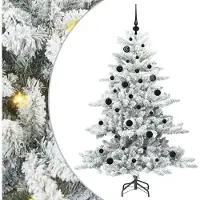 Syfax Kunstmatige Inklapbare Kerstboom Wit 150 cm PVC en staal
