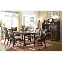 AEA Esszimmer Set Esstisch 6 Stühle Anrichte Tische Holz Design Gruppe Garnitur 9tlg